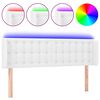 vidaXL Testiera a LED Bianca 147x16x78/88 cm in Similpelle