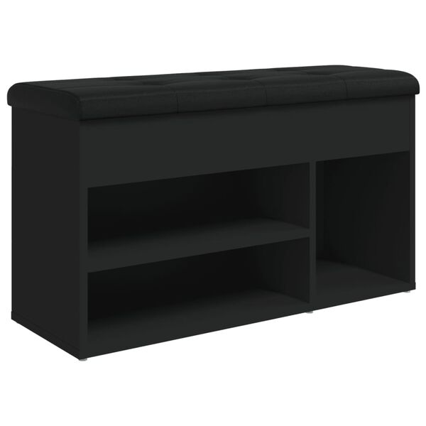 vidaXL Panca Porta Scarpe Nera 82x32x45,5 cm in Legno Multistrato