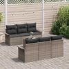 vidaXL Set Divano da Giardino con cuscino 7 pcs Grigio polyrattan