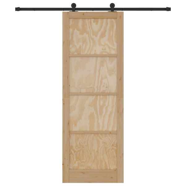 vidaXL Porta scorrevole ORKDAL Marrone 83 x 232 cm Pino massello