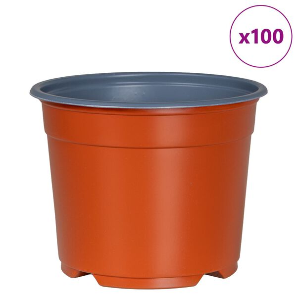 vidaXL Vaso per Fiori 100 pcs Ceramica &Oslash; 15 x 12.5 cm Plastica
