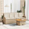 vidaXL Set Divani da Giardino 3 pz con Cuscini in Polyrattan Beige