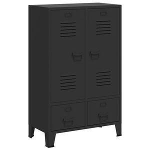 vidaXL Armadio in Metallo in Stile Industriale 67x35x107 cm Nero