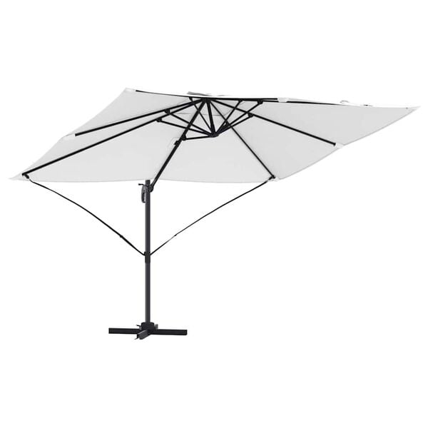 vidaXL Parasol Roma a braccio Beige e Nero 352 x 251 x 260 cm
