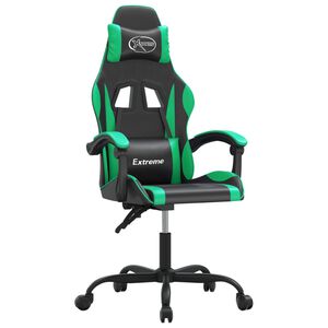 vidaXL Sedia da Gaming Nera e Verde in Similpelle