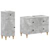 vidaXL Set di Armadi da Bagno da 2 Pezzi ALKMAAR Grigio Cemento