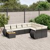 vidaXL Set Divani da Giardino 10pz con Cuscini in Polyrattan Nero