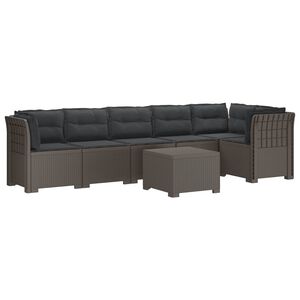 vidaXL Divano da Giardino 6 Posti con Cuscini Aspetto Rattan PP