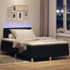 vidaXL Letto a Sorgente LED con materasso Nero 120 x 190 cm Tessuto