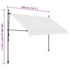 vidaXL Tenda da Sole Retrattile Manuale con LED 300 cm Crema