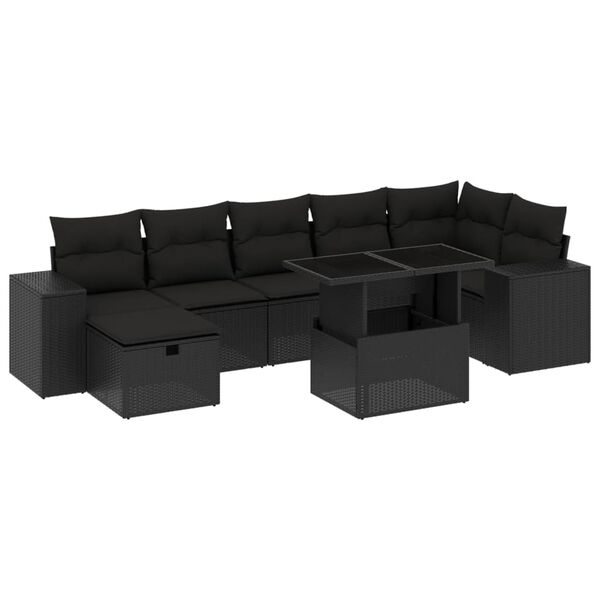 vidaXL Set Divani da Giardino 8 pz con Cuscini Marrone in Polyrattan