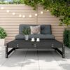 vidaXL Poggiapiedi da Giardino 120x80 cm Legno Massello di Pino Nero