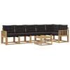 vidaXL Set di divani da esterno 7 pz Bianco e Nero