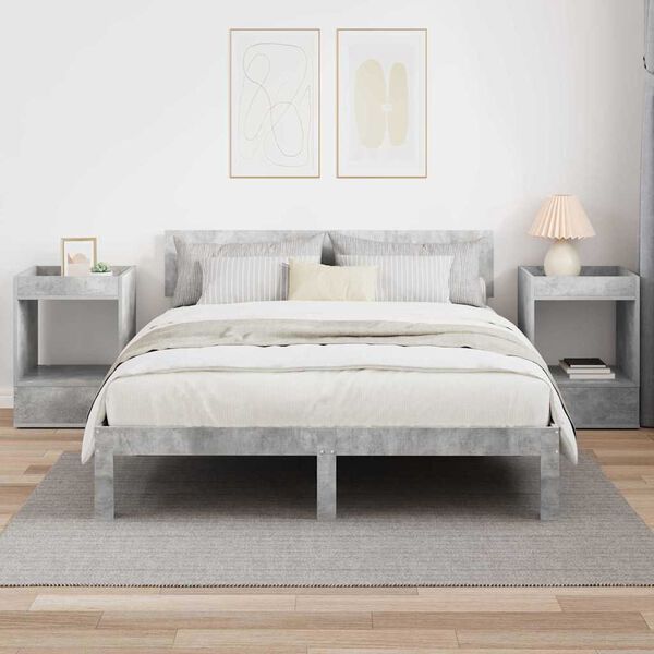 vidaXL Tavolino 2 pcs Grigio cemento 40 x 40 x 56 cm Legno multistrato