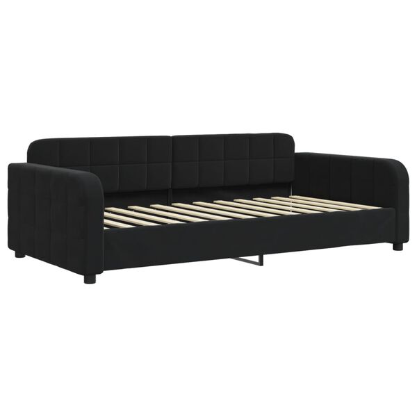 vidaXL Divano Letto Estraibile con Cassetti Nero 100x200 cm in Velluto