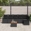 vidaXL Set Divano da Giardino 7 pcs Nero Poly Rattan