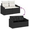 vidaXL Set Divano da Giardino con cuscino 6 pcs Nero polyrattan