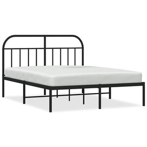 vidaXL Giroletto con Testiera in Metallo Nero 150x200 cm