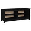 vidaXL Scarpiera Nera 110x38x45,5 cm in Legno Massello di Pino