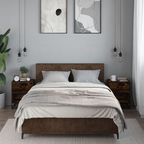 vidaXL Comodini Rovere Fumo 2 pz 40x31x50 cm in Truciolato