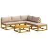 vidaXL Set di divani 6 pz Naturale Legno di Acacia Massello