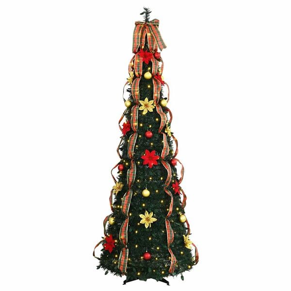 vidaXL Albero di Natale artificiale con 200 LED Verde 210 cm PVC