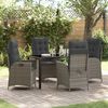 vidaXL Set da Pranzo per Giardino con cuscino 5 pcs Grigio polyrattan