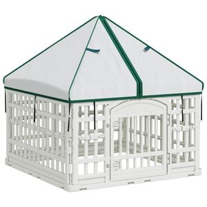 vidaXL Pannello per cani a 4 sezioni con tetto 88 x 88 x 112 cm Bianco