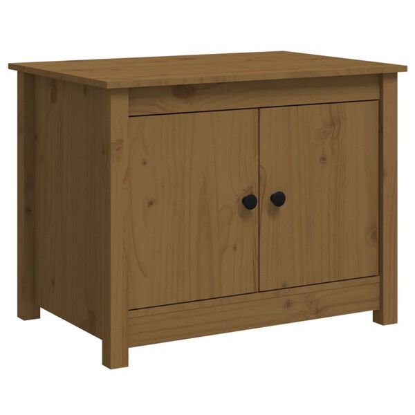 vidaXL Tavolino da Salotto ambra 71x49x55 cm in Legno Massello di Pino