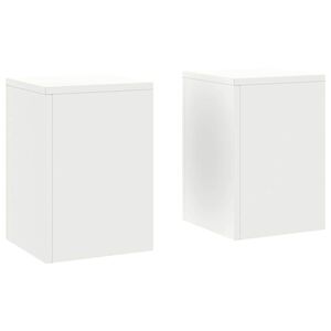 vidaXL Supporto per piante 2 pcs Bianco 24 x 24 x 35 cm Acciaio
