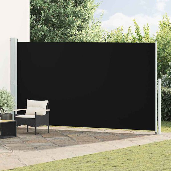vidaXL Tenda Laterale Retrattile per Patio 200x500 cm Nera