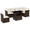 vidaXL Set Divani da Giardino 7 pz con Cuscini Marrone in Polyrattan