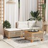 vidaXL Sgabello Giardino con Cuscino Beige 63,5x56x32 cm in Polyrattan