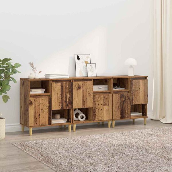 vidaXL Sideboards 3 pcs Legno vecchio 60 x 35 x 70 cm