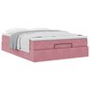 vidaXL Struttura Letto Pouf con Materasso Rosa 140x200 cm in Velluto