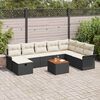 vidaXL Set Divano da Giardino con cuscino 9 pcs Nero Poly Rattan
