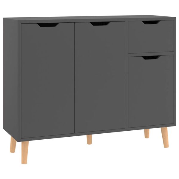 vidaXL Credenza Grigia 90x30x72 cm in Legno Multistrato