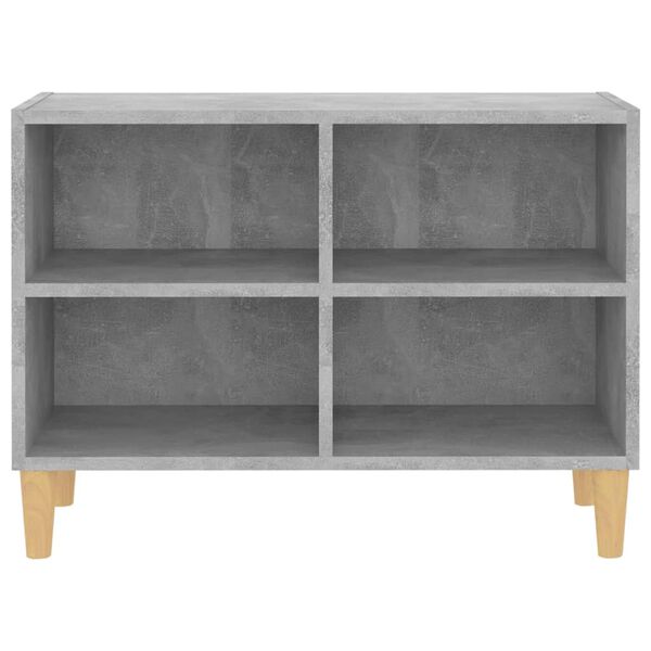 vidaXL Mobile TV con Gambe Legno Massello Grigio Cemento 69,5x30x50 cm