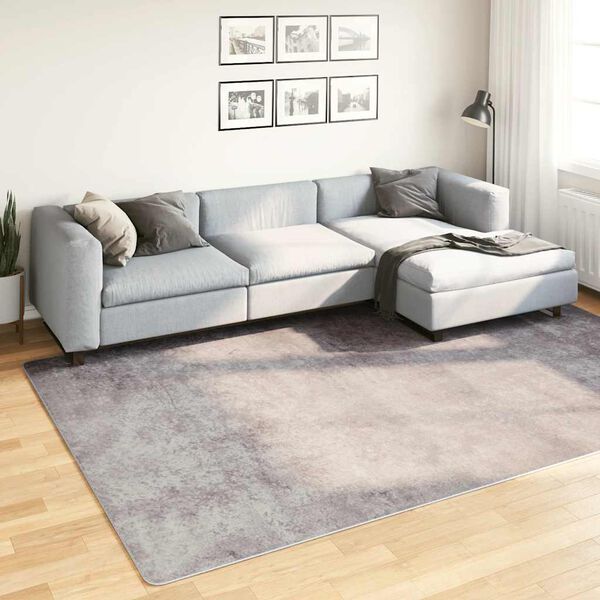 vidaXL Tappeto Lavabile 190x300 cm Grigio