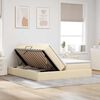 vidaXL Letto con contenitore e materasso Crema 180 x 200 cm Poliestere