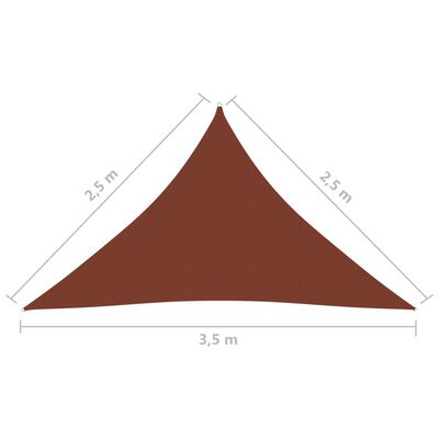 vidaXL Parasole a Vela Oxford Triangolare 2,5x2,5x3,5 m Terracotta