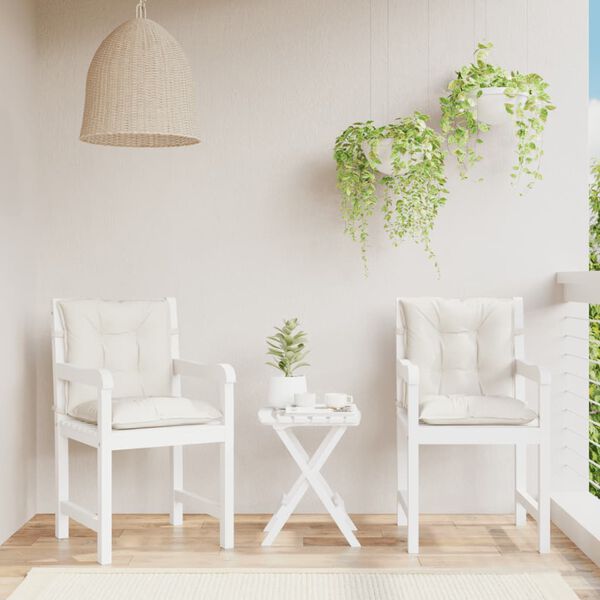 vidaXL Cuscini Sedia Schiena Bassa 2 pz Crema Mélange 100x50x7 Tessuto