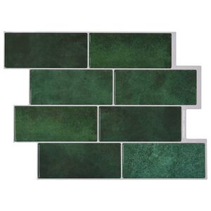 vidaXL Piastrella subway 10 pcs Verde Scuro 29.4 x 21.4 cm