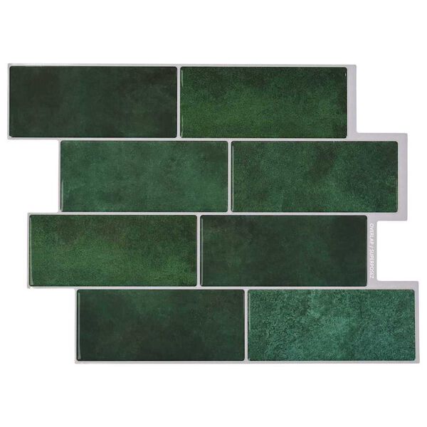 vidaXL Piastrella subway 10 pcs Verde Scuro 29.4 x 21.4 cm