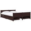 vidaXL Giroletto con 4 Cassetti Marrone Scuro 140x200 cm Massello Pino