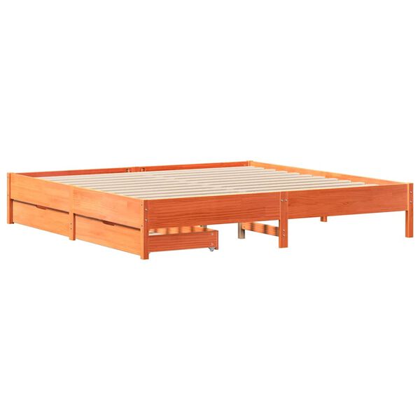 vidaXL Letto senza Materasso Marrone Cera 180x200 cm in Legno di Pino