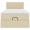 vidaXL Struttura Letto Pouf con Materasso Crema 90x190 cm in Tessuto