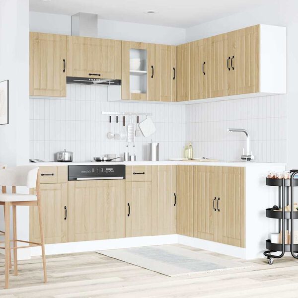 vidaXL Set Mobili da Cucina 11 pz Lucca Rovere Sonoma in Truciolato