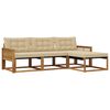 vidaXL Set di divani da esterno con cuscino 4 pcs Naturale e Beige