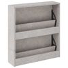 vidaXL Scarpiera con Specchio a 2 Livelli Grigio cemento 63x17x67 cm